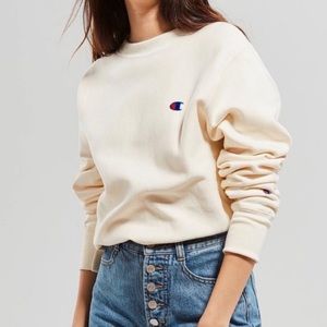 Champion cream reverse weave sweatshirt women’s